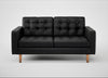 Hepburn 2 Seater Sofa Leather Grain Graphite 063 / Natural