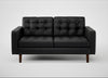 Hepburn 2 Seater Sofa Leather Grain Graphite 063 / Walnut
