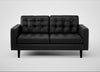 Hepburn 2 Seater Sofa Leather Grain Graphite 063 / Wenge Black