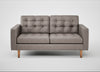 Hepburn 2 Seater Sofa Leather Grain Light Grey 060 / Natural