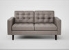 Hepburn 2 Seater Sofa Leather Grain Light Grey 060 / Wenge Black