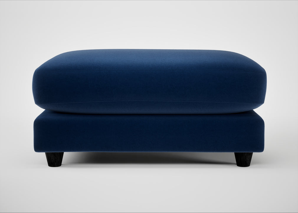 Snooze Footstool Cotton Velvet Midnight
