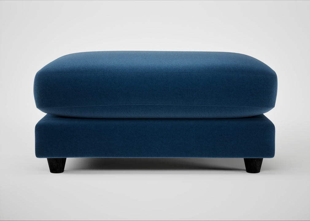 Snooze Footstool Cotton Velvet Petrol