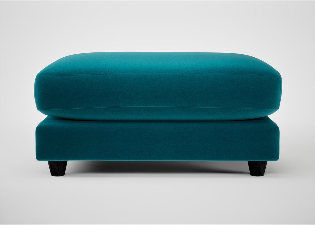 Snooze Footstool Cotton Velvet Teal