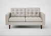 Hepburn 2 Seater Sofa Leather Grain White 000 / Walnut