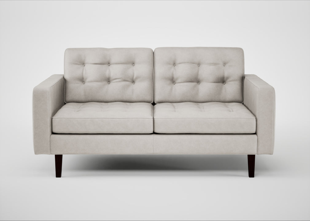 Hepburn 2 Seater Sofa Leather Grain White 000 / Wenge Black