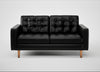 Hepburn 2 Seater Sofa Leather Stonewash Black 263 / Natural
