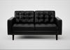 Hepburn 2 Seater Sofa Leather Stonewash Black 263 / Wenge Black
