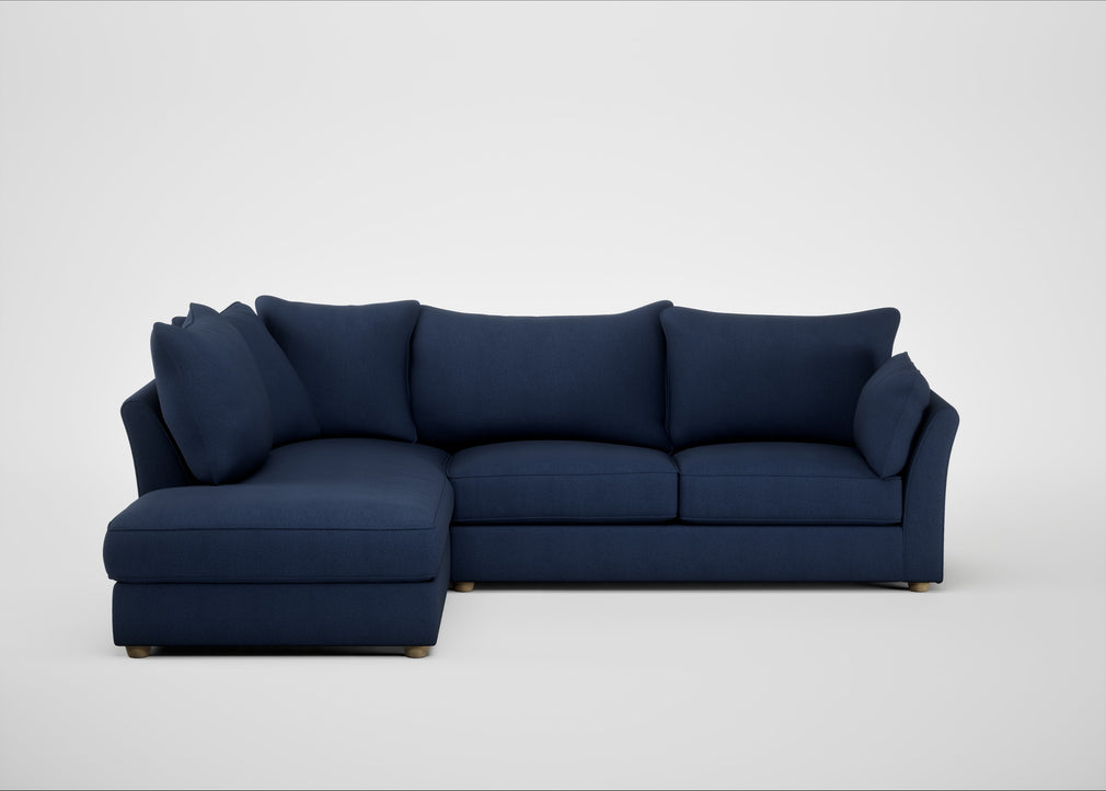 Tailor Left Hand Facing Corner Sofa Capelo Linen-Cotton Inkspot / Natural