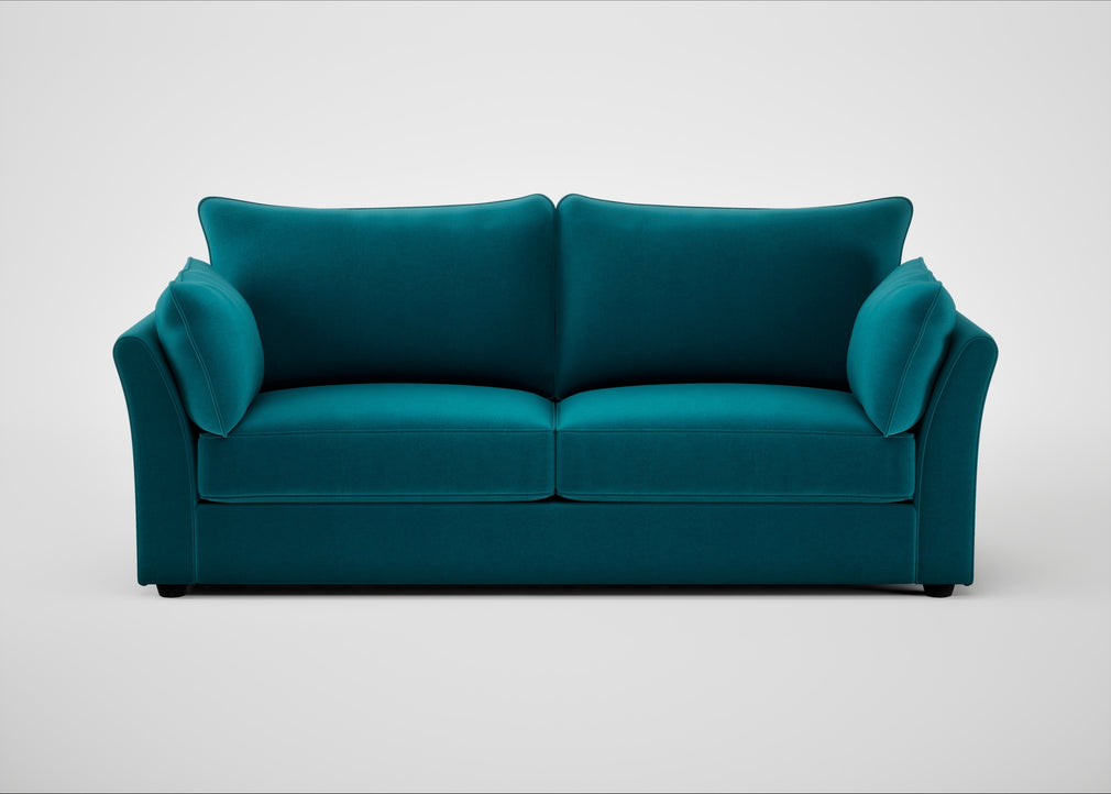 Tailor 4 Seater Sofa Cotton Velvet Teal / Black