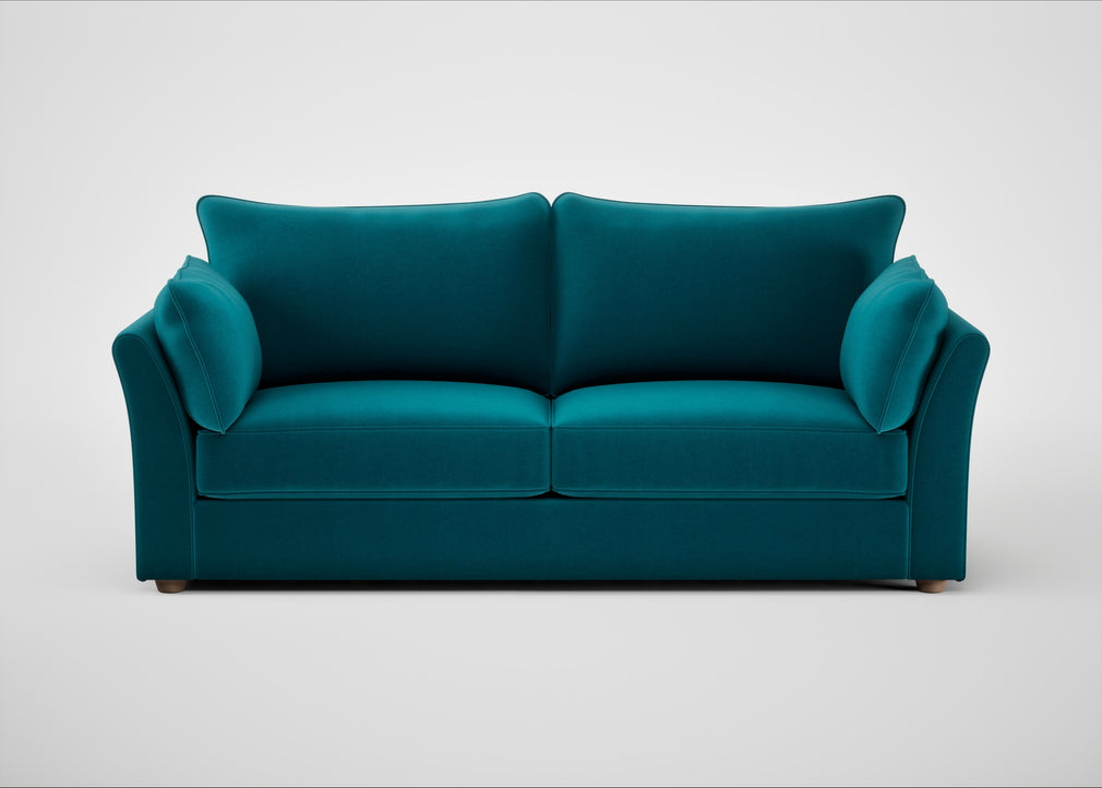 Tailor 4 Seater Sofa Cotton Velvet Teal / Natural