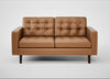 Hepburn 2 Seater Sofa Leather Stonewash Toffee 277 / Walnut