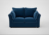 Tailor 2 Seater Sofa Cotton Velvet Petrol / Black