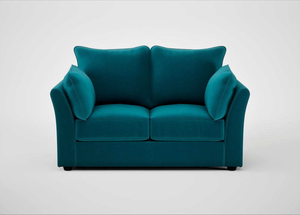 Tailor 2 Seater Sofa Cotton Velvet Teal / Black