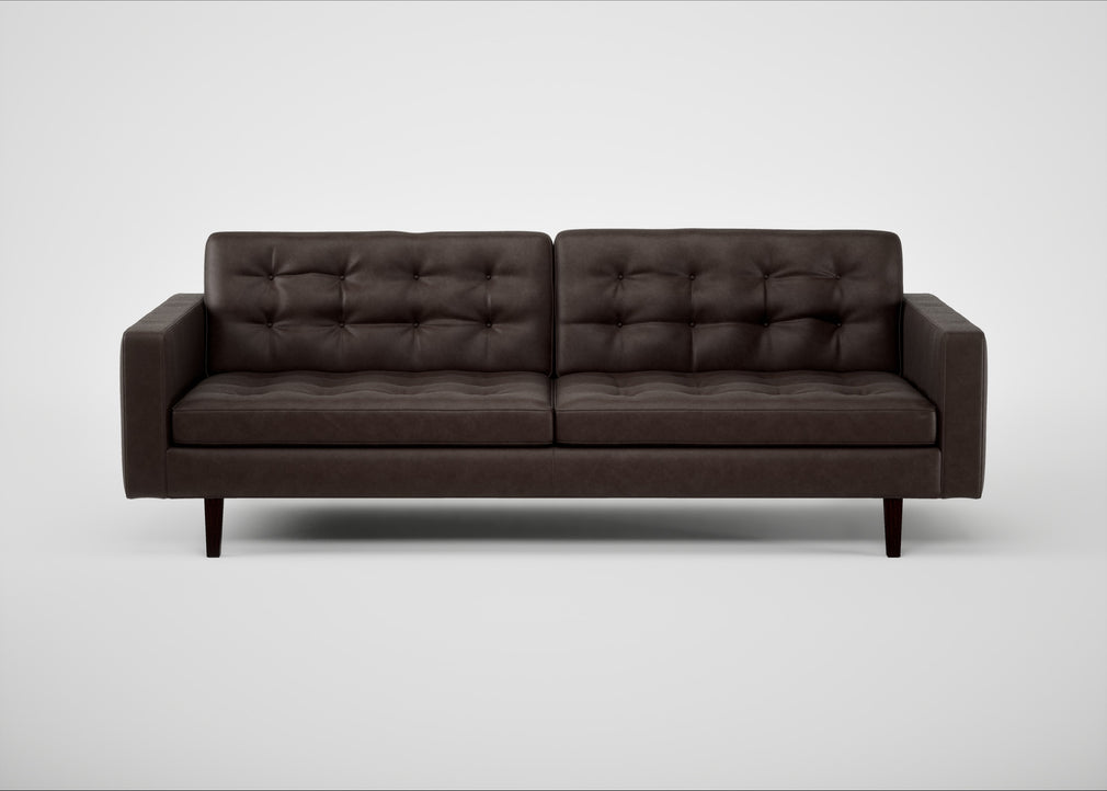 Hepburn 4 Seater Sofa Leather Grain Chocolate 066 / Natural
