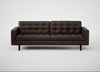 Hepburn 4 Seater Sofa Leather Grain Chocolate 066 / Wenge Black