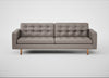 Hepburn 4 Seater Sofa Leather Grain Light Grey 060 / Natural