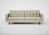Hepburn 4 Seater Sofa Leather Grain Storm 006 / Walnut