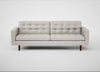 Hepburn 4 Seater Sofa Leather Grain White 000 / Walnut