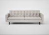 Hepburn 4 Seater Sofa Leather Grain White 000 / Wenge Black