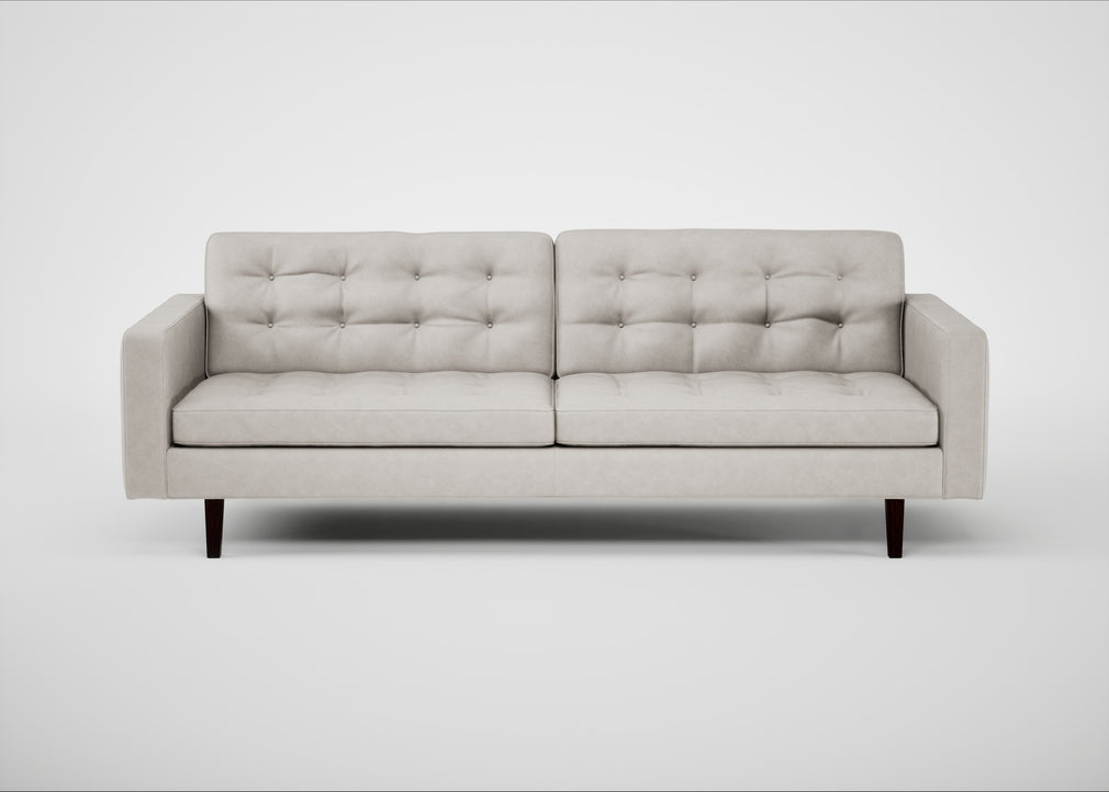 Hepburn 4 Seater Sofa Leather Grain White 000 / Wenge Black