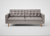 Hepburn 3 Seater Sofa Daino Leather Elephant / Natural