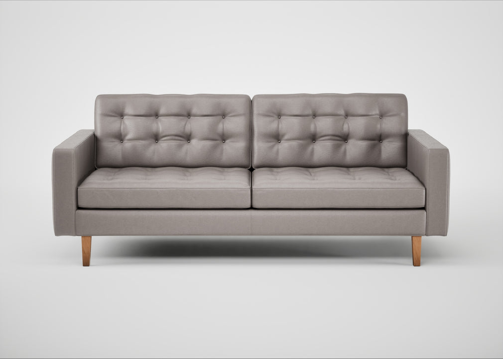 Hepburn 3 Seater Sofa Daino Leather Elephant / Natural
