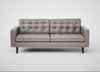 Hepburn 3 Seater Sofa Daino Leather Elephant / Walnut
