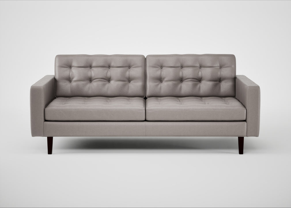 Hepburn 3 Seater Sofa Daino Leather Elephant / Wenge