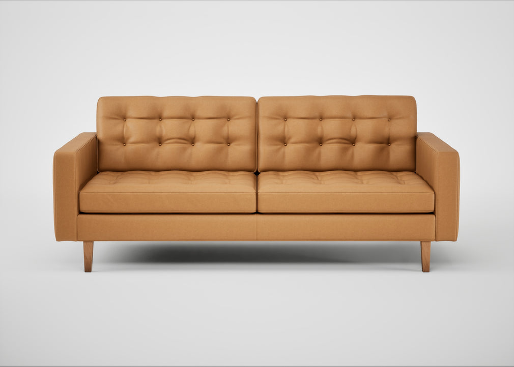 Hepburn 3 Seater Sofa Daino Leather Parchment / Natural