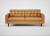 Hepburn 3 Seater Sofa Daino Leather Parchment / Walnut