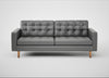 Hepburn 3 Seater Sofa Daino Leather Steel / Natural