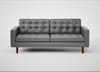 Hepburn 3 Seater Sofa Daino Leather Steel / Walnut