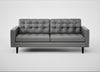 Hepburn 3 Seater Sofa Daino Leather Steel / Wenge