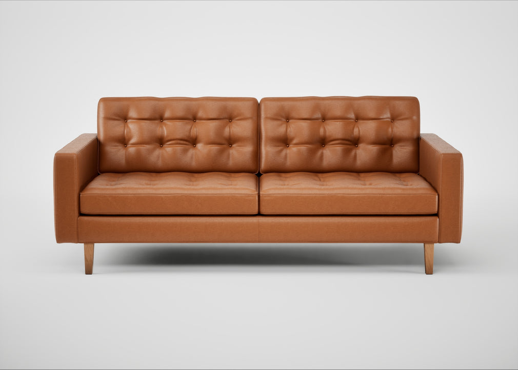 Hepburn 3 Seater Sofa Daino Leather Treacle / Natural