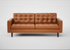 Hepburn 3 Seater Sofa Daino Leather Treacle / Walnut