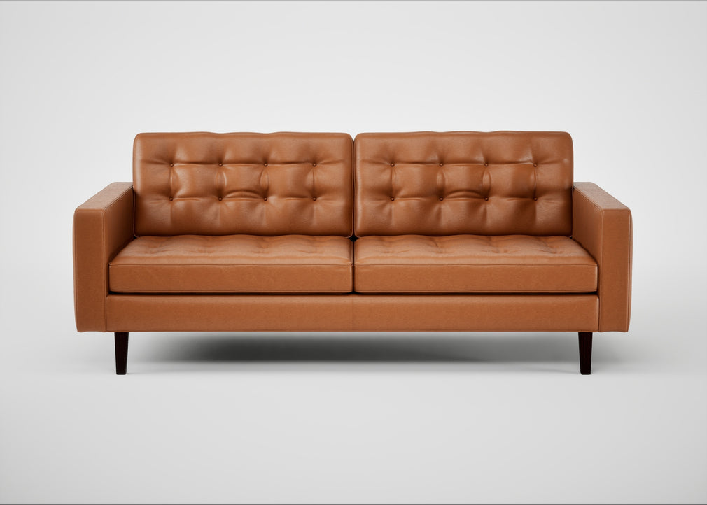 Hepburn 3 Seater Sofa Daino Leather Treacle / Wenge