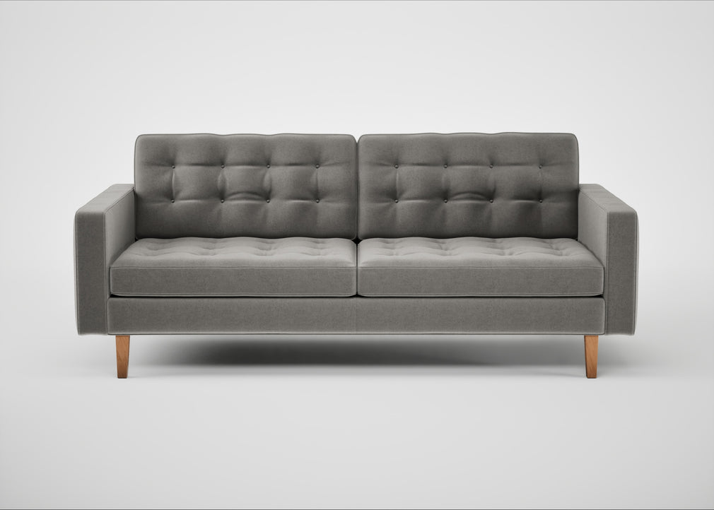 Hepburn 3 Seater Sofa Nobilis Velvet Dolphin / Natural