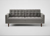 Hepburn 3 Seater Sofa Nobilis Velvet Dolphin / Walnut