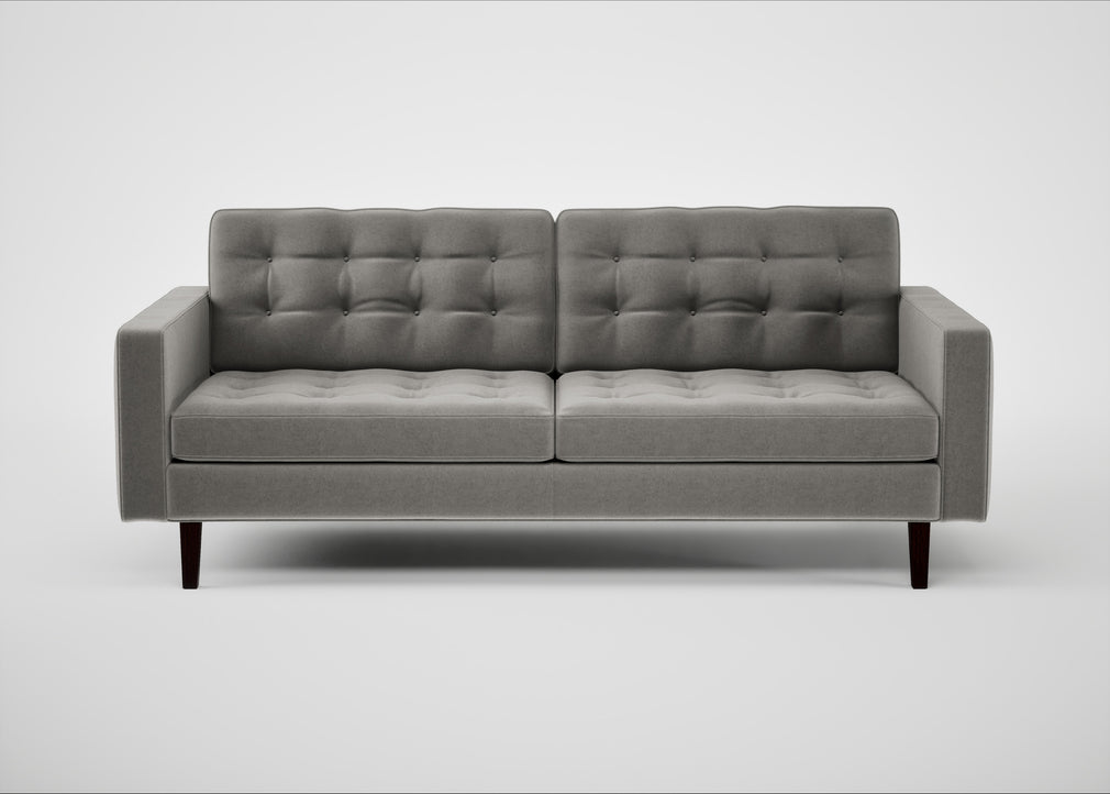 Hepburn 3 Seater Sofa Nobilis Velvet Dolphin / Wenge