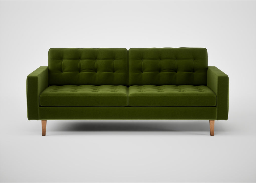Hepburn 3 Seater Sofa Nobilis Velvet Leaf / Natural