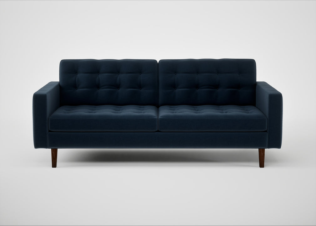 Hepburn 3 Seater Sofa Nobilis Velvet Night / Walnut