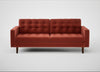 Hepburn 3 Seater Sofa Nobilis Velvet Rust / Walnut