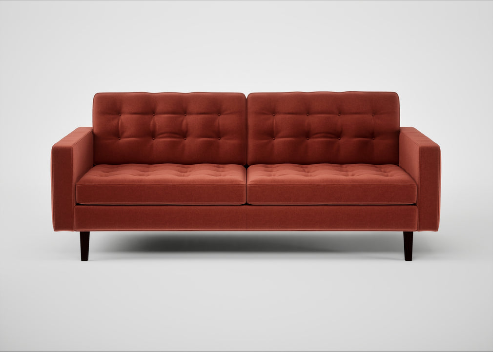 Hepburn 3 Seater Sofa Nobilis Velvet Rust / Wenge