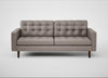 Hepburn 3 Seater Sofa Leather Grain Light Grey 060 / Walnut