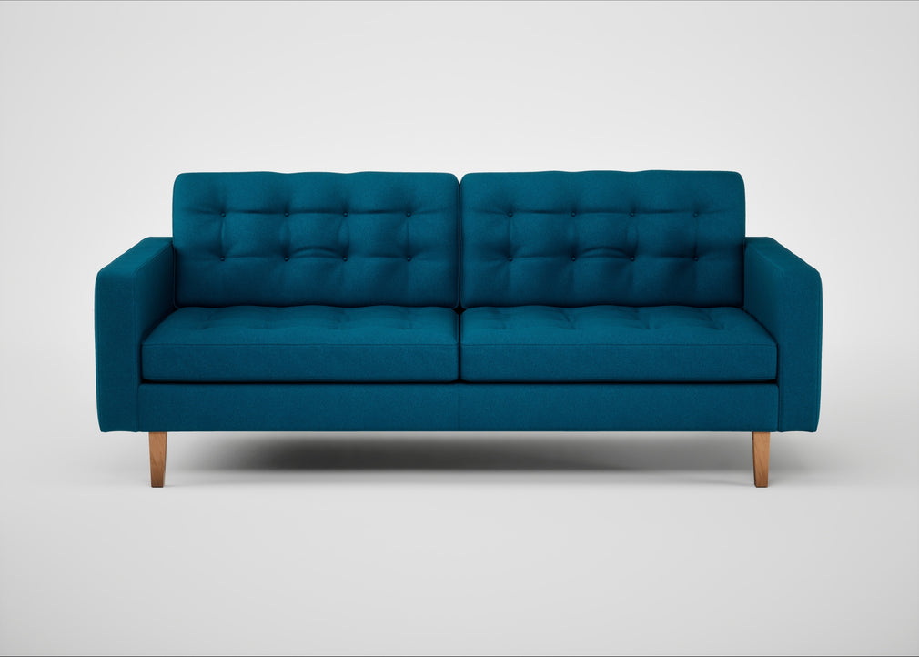 Hepburn 3 Seater Sofa St Moritz Wool Teal / Natural