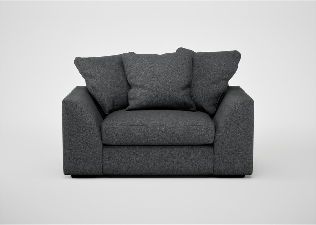 Cumulus Loveseat Melton Wool Granite