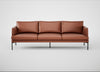 Matera 4 Seater Sofa Leather Stonewash Light Brown 274 / Black