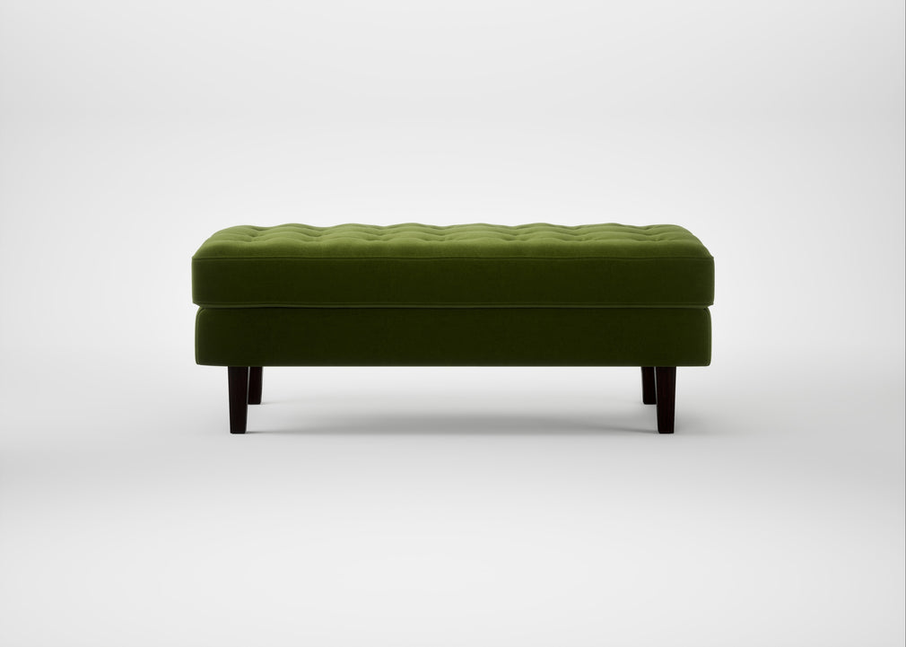 Hepburn Ottoman Nobilis Velvet Leaf / Wenge Black