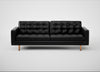 Hepburn 4 Seater Sofa Leather Stonewash Black 263 / Natural